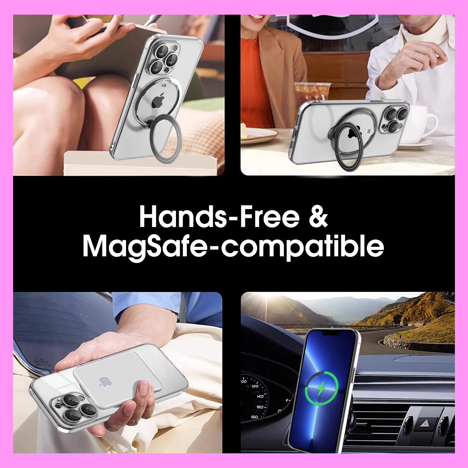 【9-03.1】360-Degree Rotating Stand, Magnetic, Shockproof iPhone Case