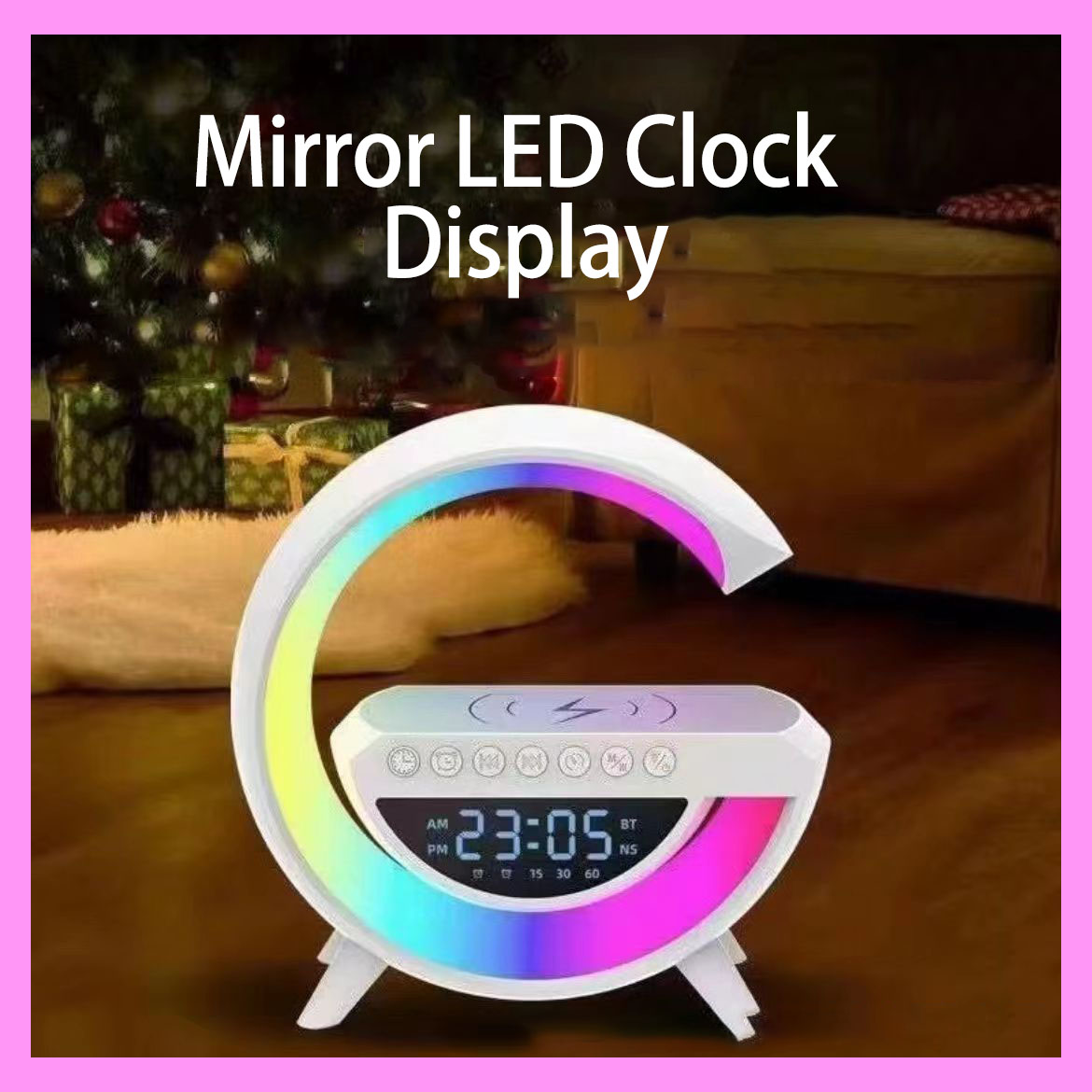 11-02 Multifunctional Night Light: Bluetooth Speaker + Wireless Charging + Clock + Alarm Clock