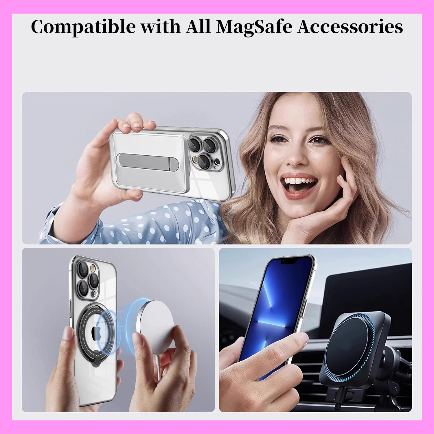 【9-03.1】360-Degree Rotating Stand, Magnetic, Shockproof iPhone Case