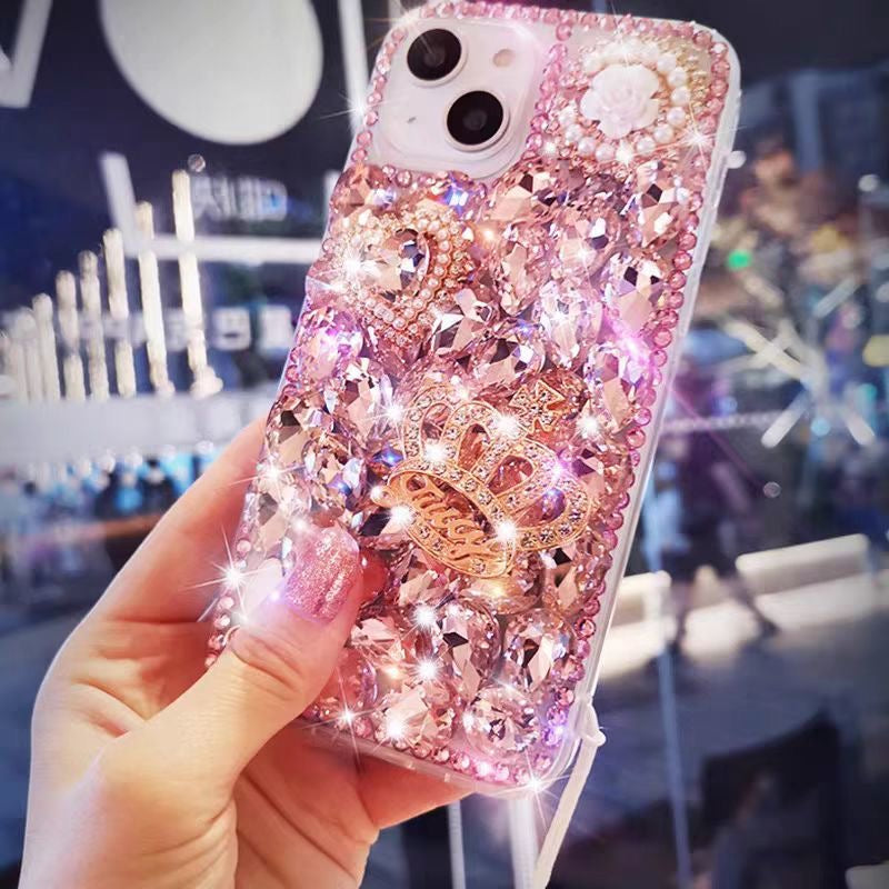 [1-02]  Rhinestone Decor phone case,decorative phone protective cover,shockproof phone case