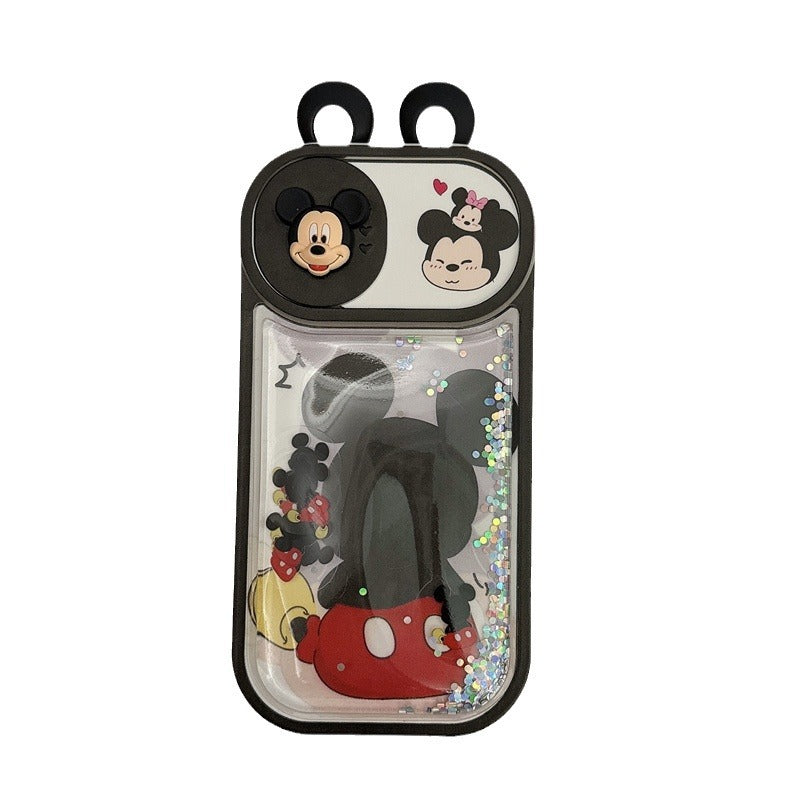 [3-4]Backflow Sand Mickey 13 for iPhone15ProMax Case Push Window 11 Apple 14 Anti-Shock Cute 12 Case