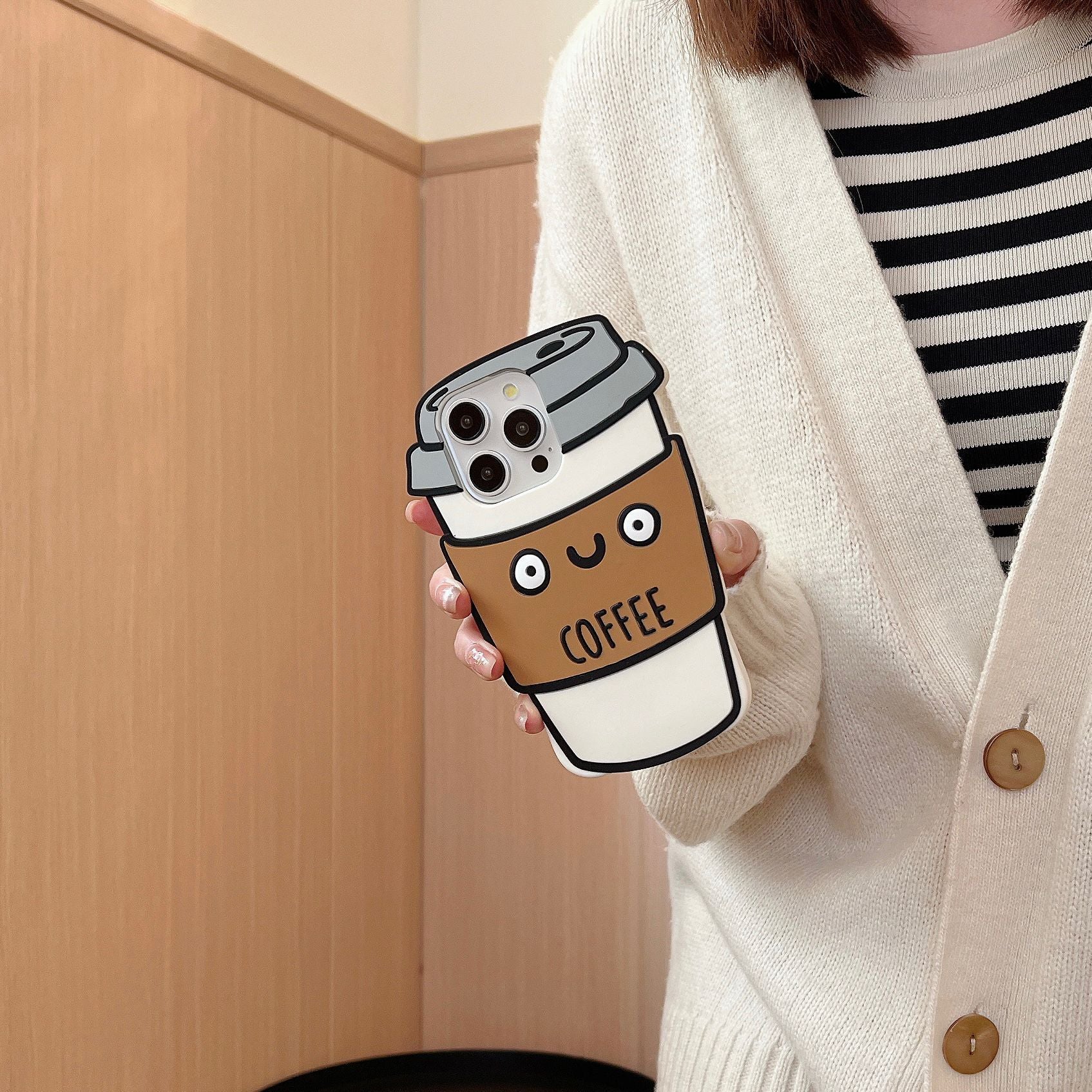 [3-5]Applicable Apple 16pro cute coffee cup phone case iPhone15/14/13/12proma x three-dimensional phone case