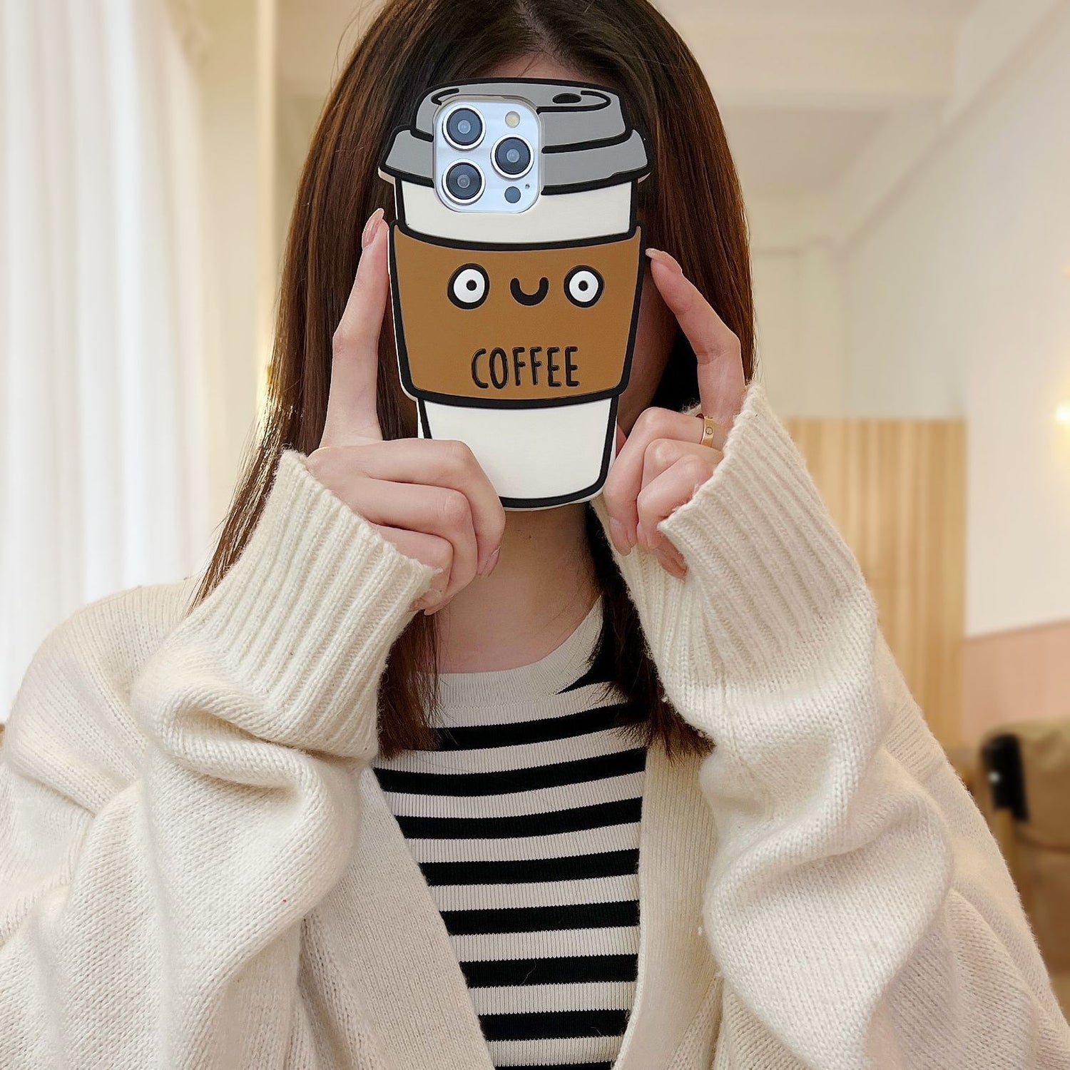 [3-5]Applicable Apple 16pro cute coffee cup phone case iPhone15/14/13/12proma x three-dimensional phone case