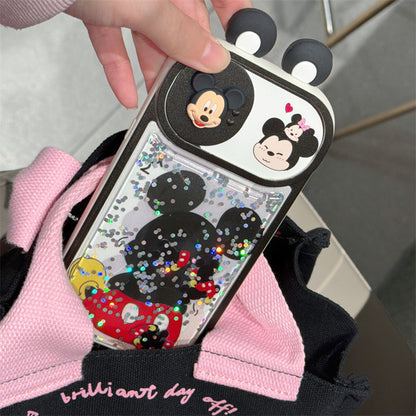 [3-4]Backflow Sand Mickey 13 for iPhone15ProMax Case Push Window 11 Apple 14 Anti-Shock Cute 12 Case