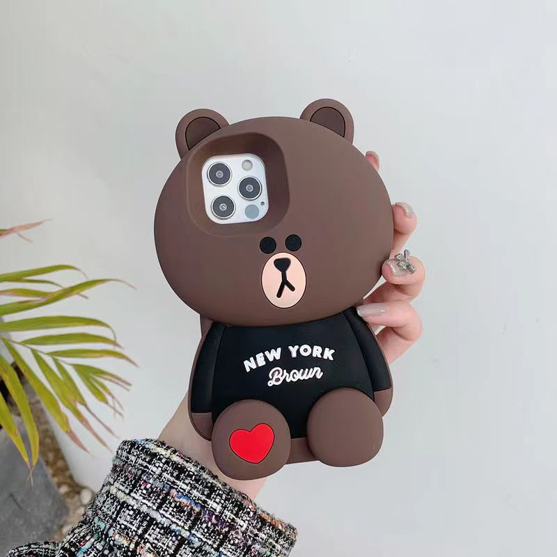 [2-5]Cartoon Bear Case for Samsung S23 Ultra/S21 Series - Protective Case