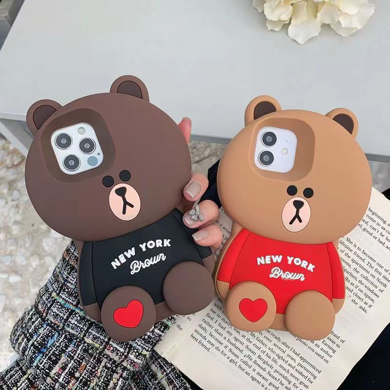 [2-5]Cartoon Bear Case for Samsung S23 Ultra/S21 Series - Protective Case