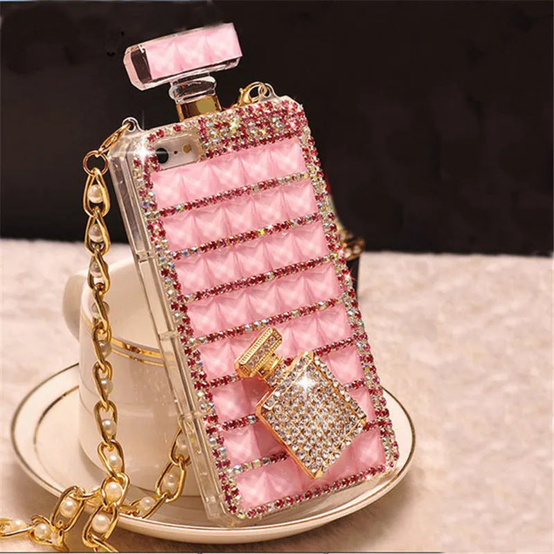 [3-2] Perfume Bottle Shaped Rhinestone Phone Case - Exquisite, Beautiful, and Elegant