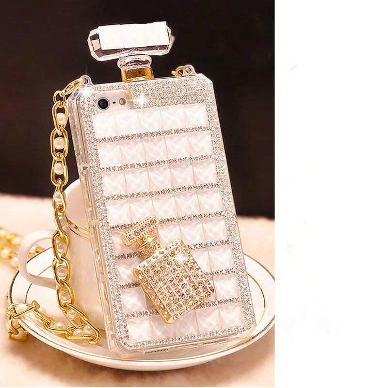 [3-2] Perfume Bottle Shaped Rhinestone Phone Case - Exquisite, Beautiful, and Elegant